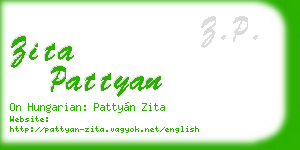 zita pattyan business card